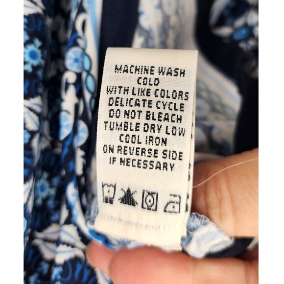 New NWT Max Studio Geometric‎ Wrap Dress Long Sleeve Size Small Navy White - Picture 10 of 10